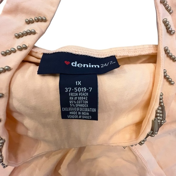 Peach Sleeveless Top with Mesh Detail - Picture 10 of 12